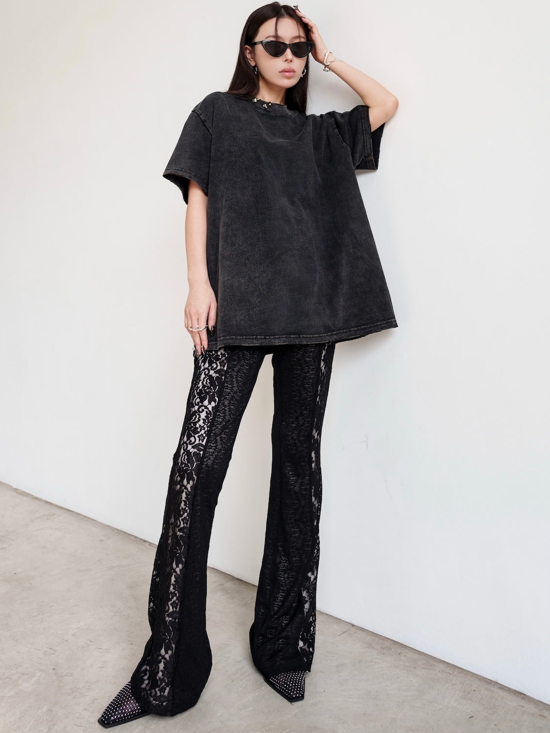 Stretch レース フレアパンツ