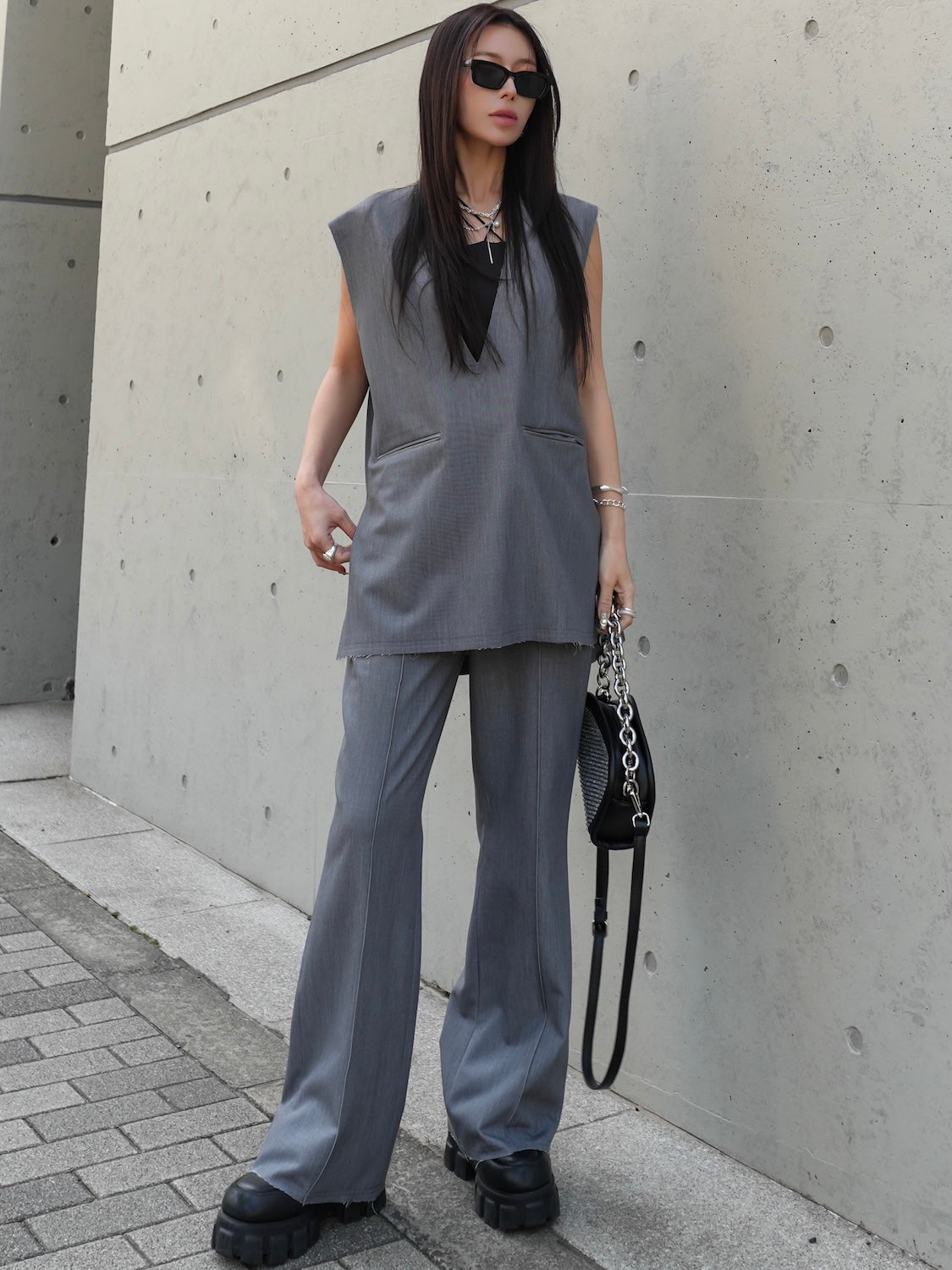 Vネック ベスト セットアップ