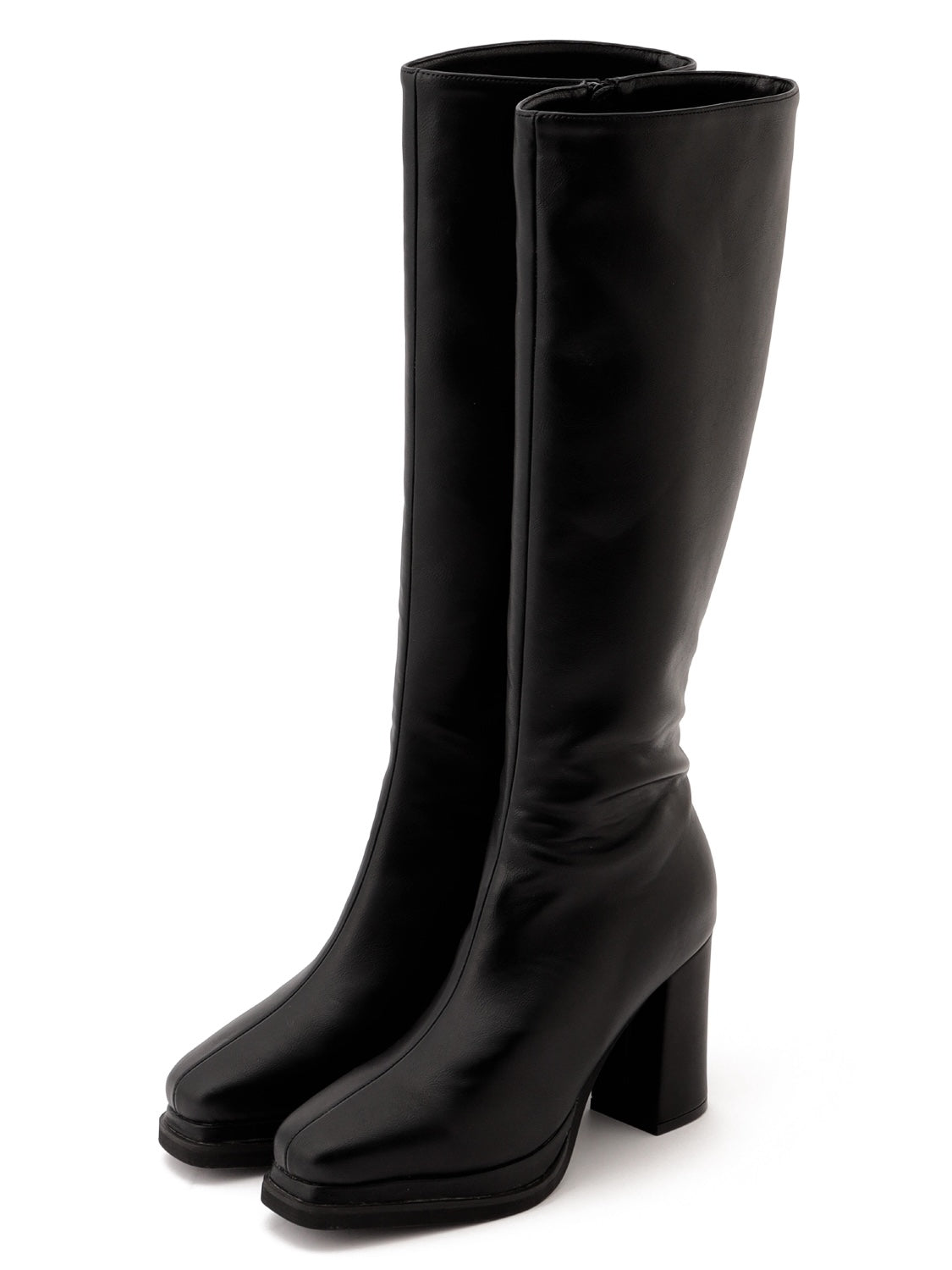 Eco Leather Double Piece Long Boots