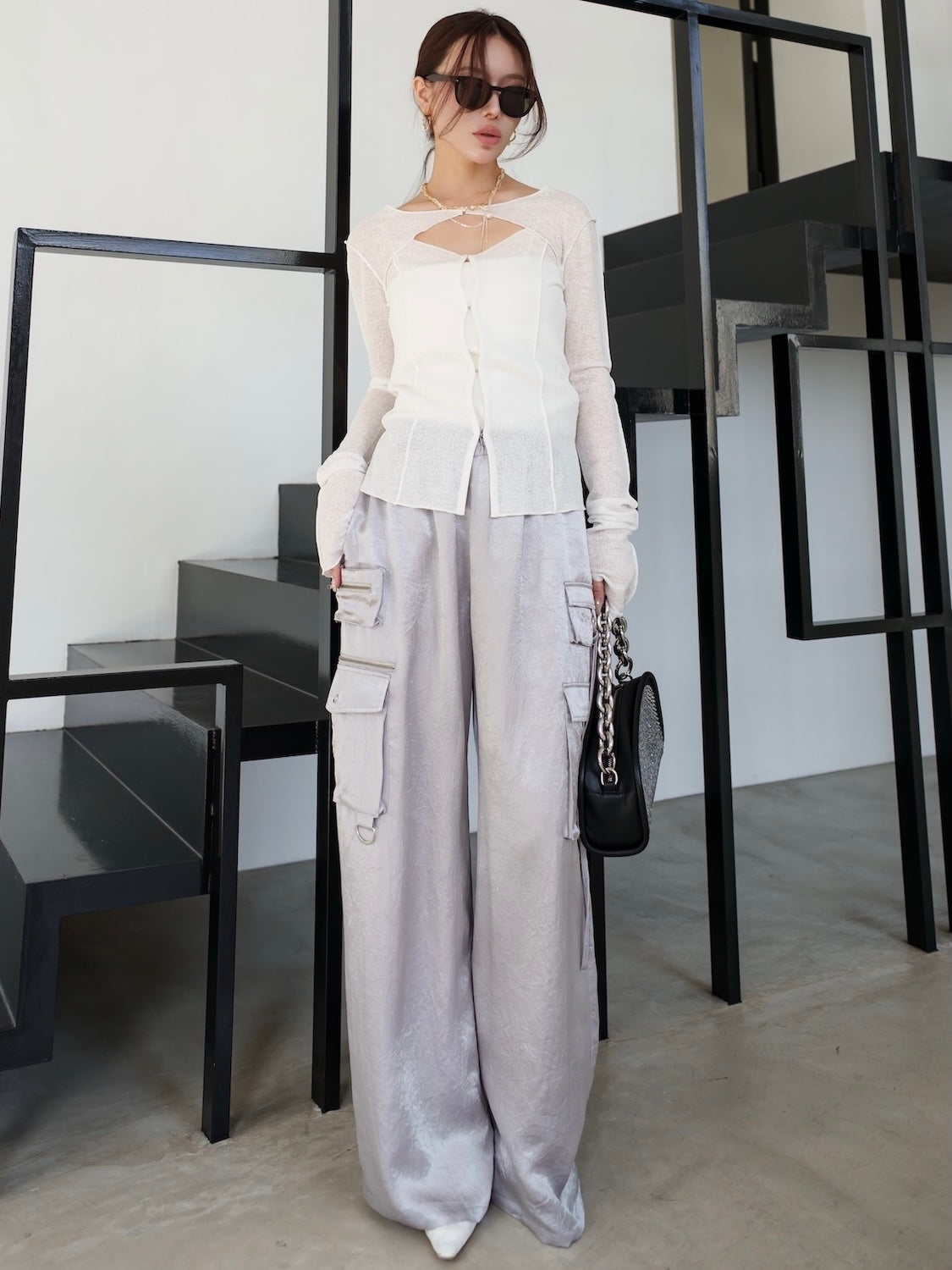 Ensemble-like cardigan and top