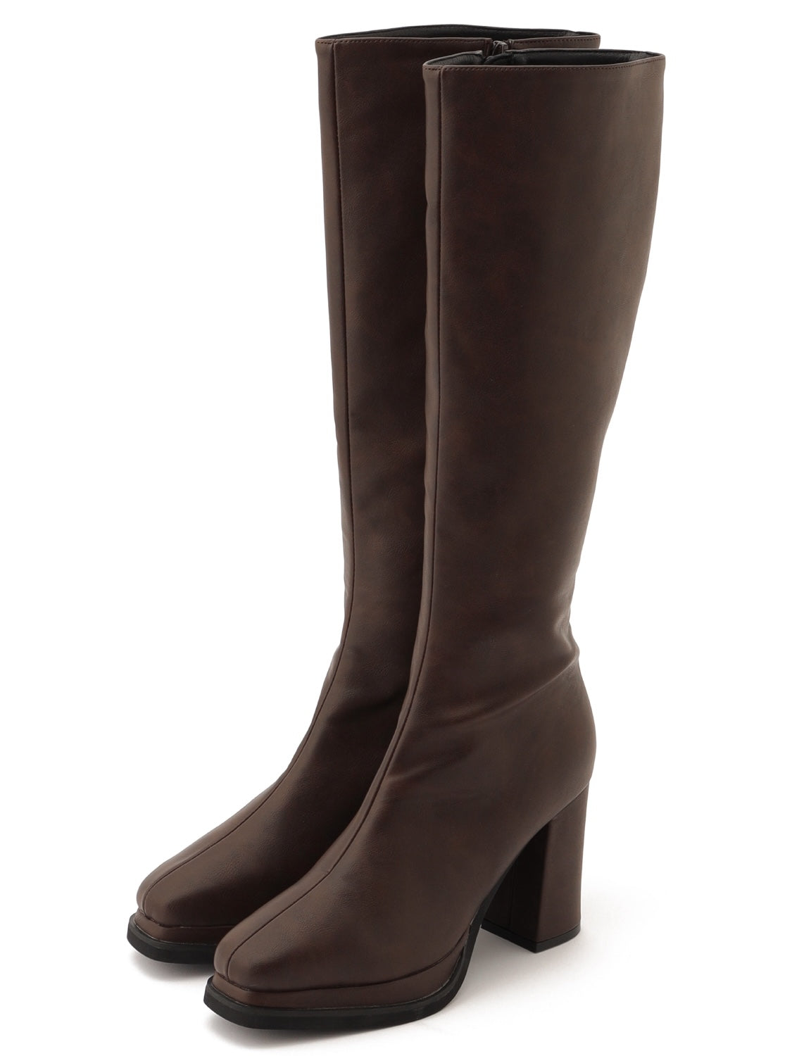 Eco Leather Double Piece Long Boots