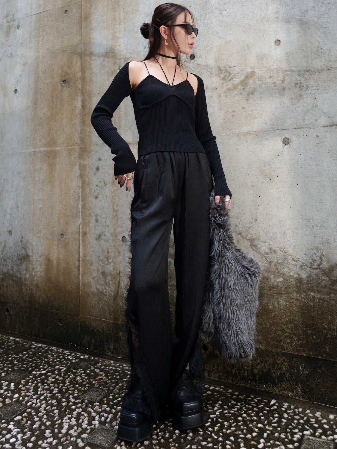 ストラップ ネック KNIT トップス