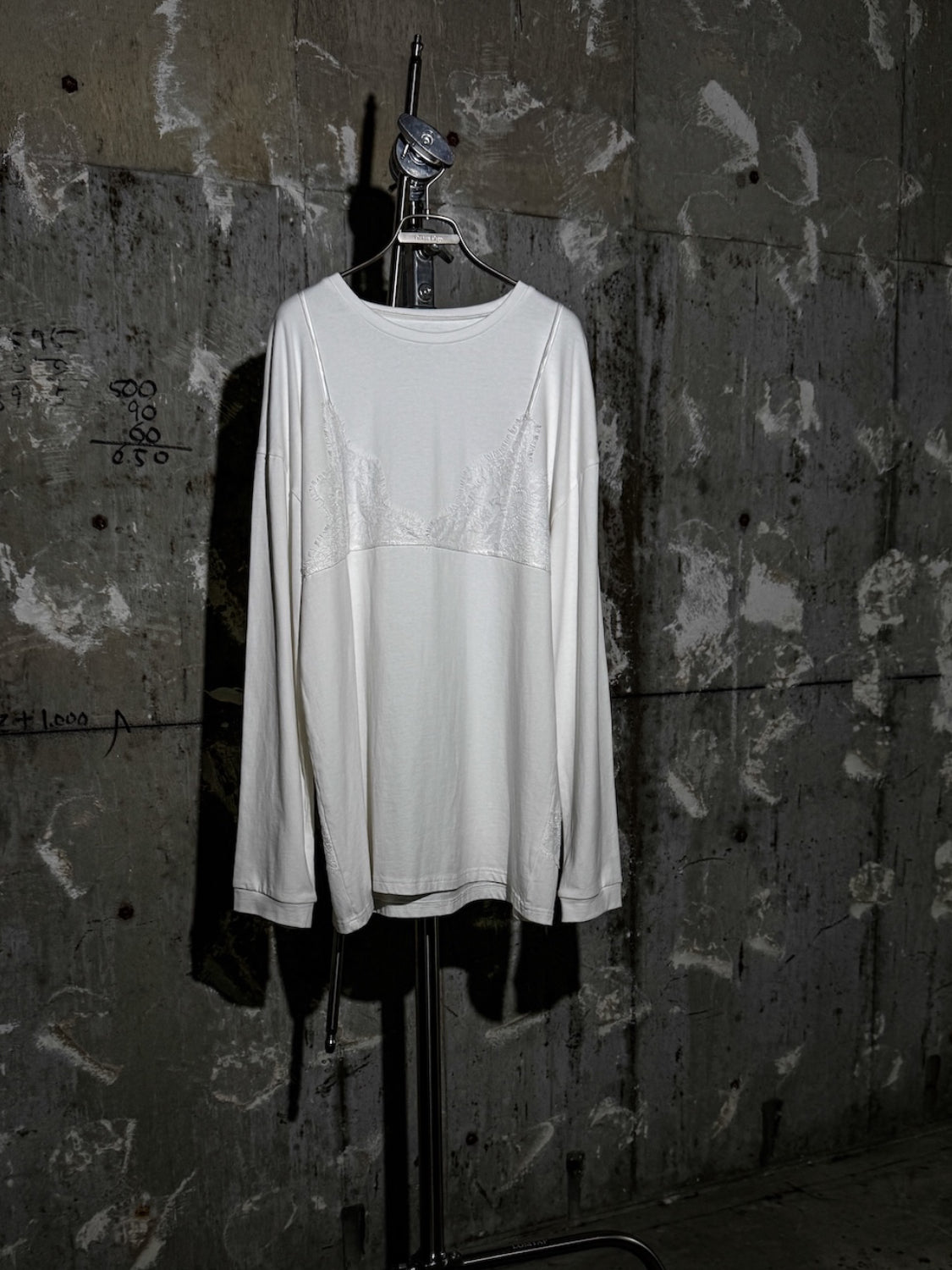 Washed レースビスチェ ロング Tシャツ