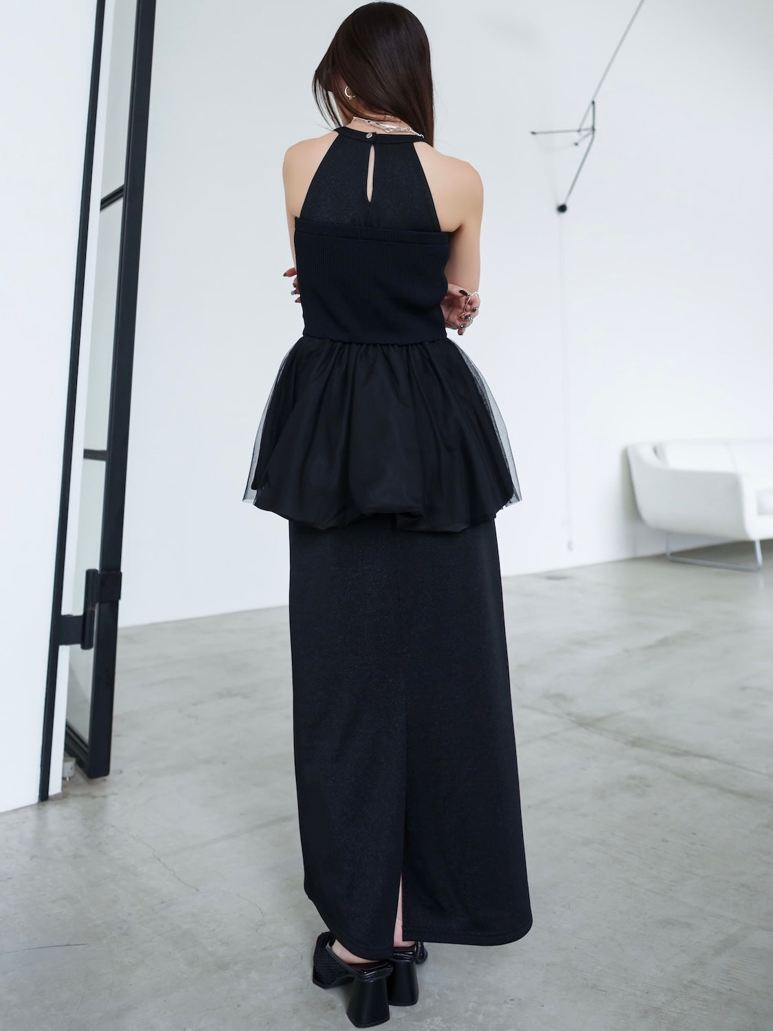 ニット ドッキング バルーンペプラム