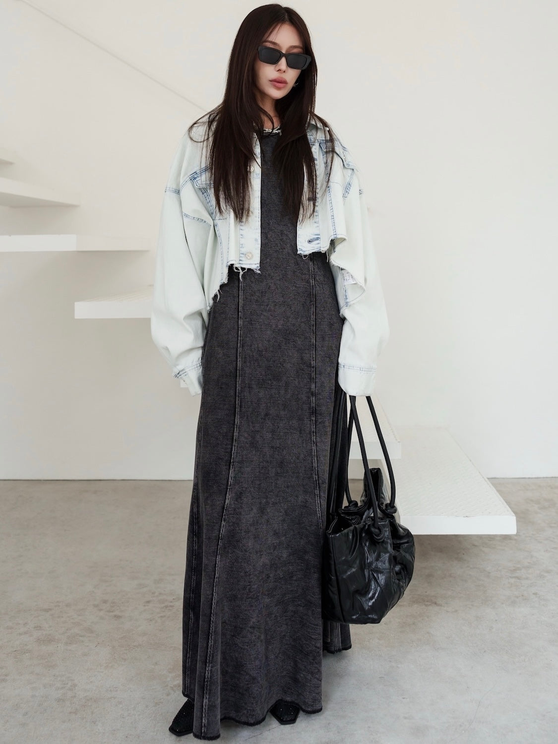 ピグメント Rib フレア ワンピース