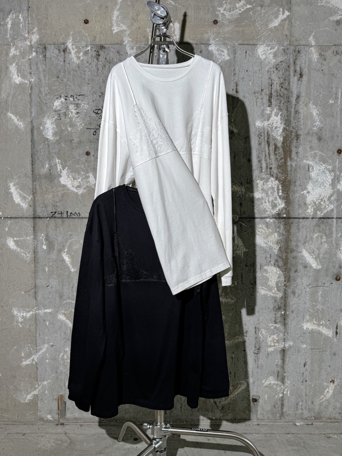 Washed レースビスチェ ロング Tシャツ