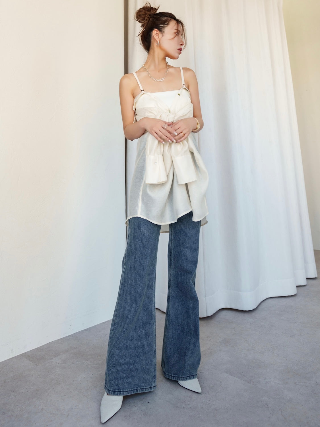 MODEL:159cm<br>着用サイズ:0<br>COLOR:ブルー