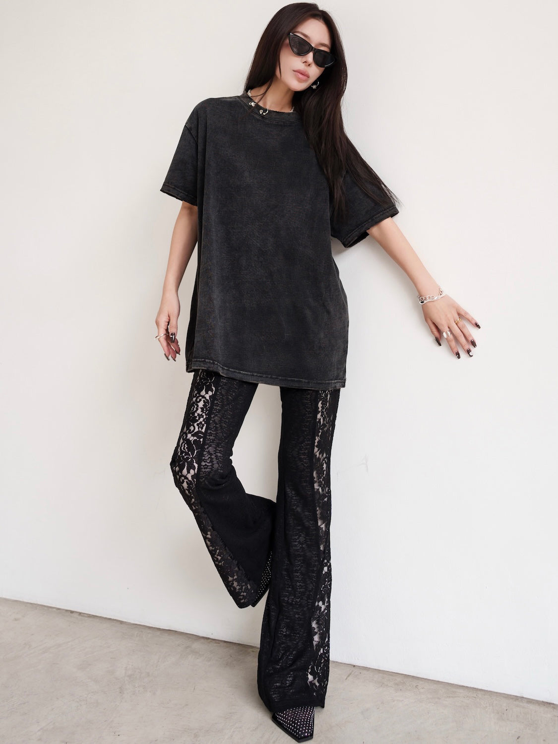 Stretch レース フレアパンツ