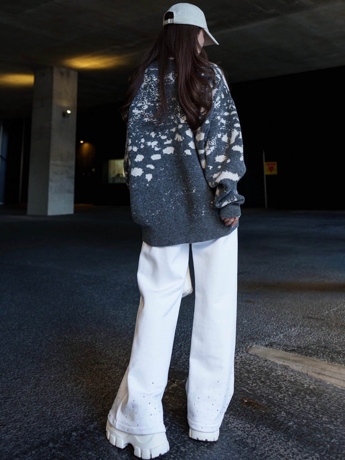Monotone グラデパターン ニット