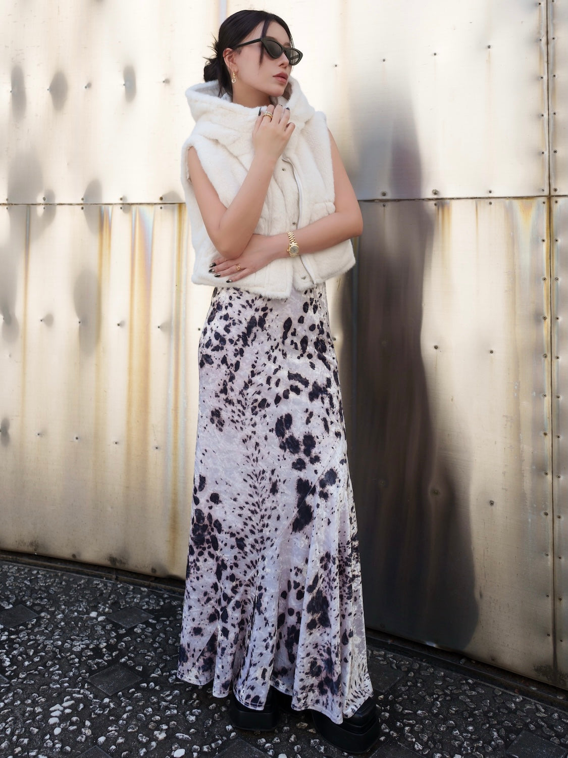 レオパード CRASH VELOUR マーメイドスカート