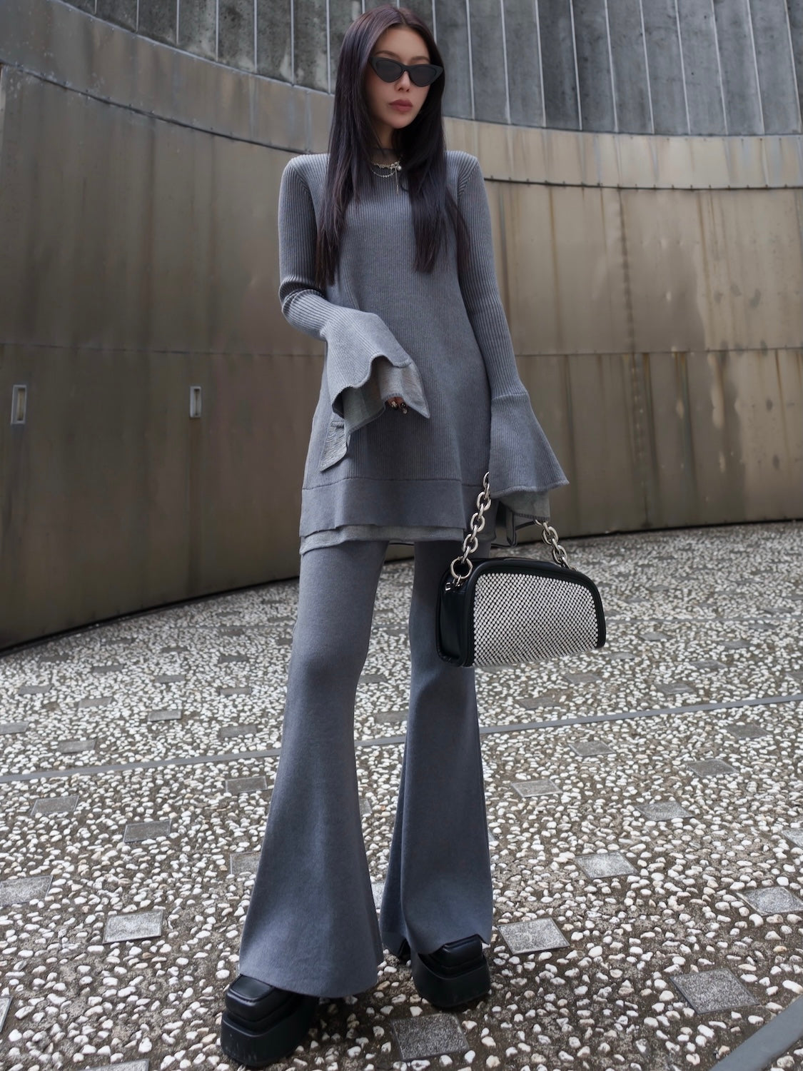 Sheer レイヤーカフス KNIT セットアップ