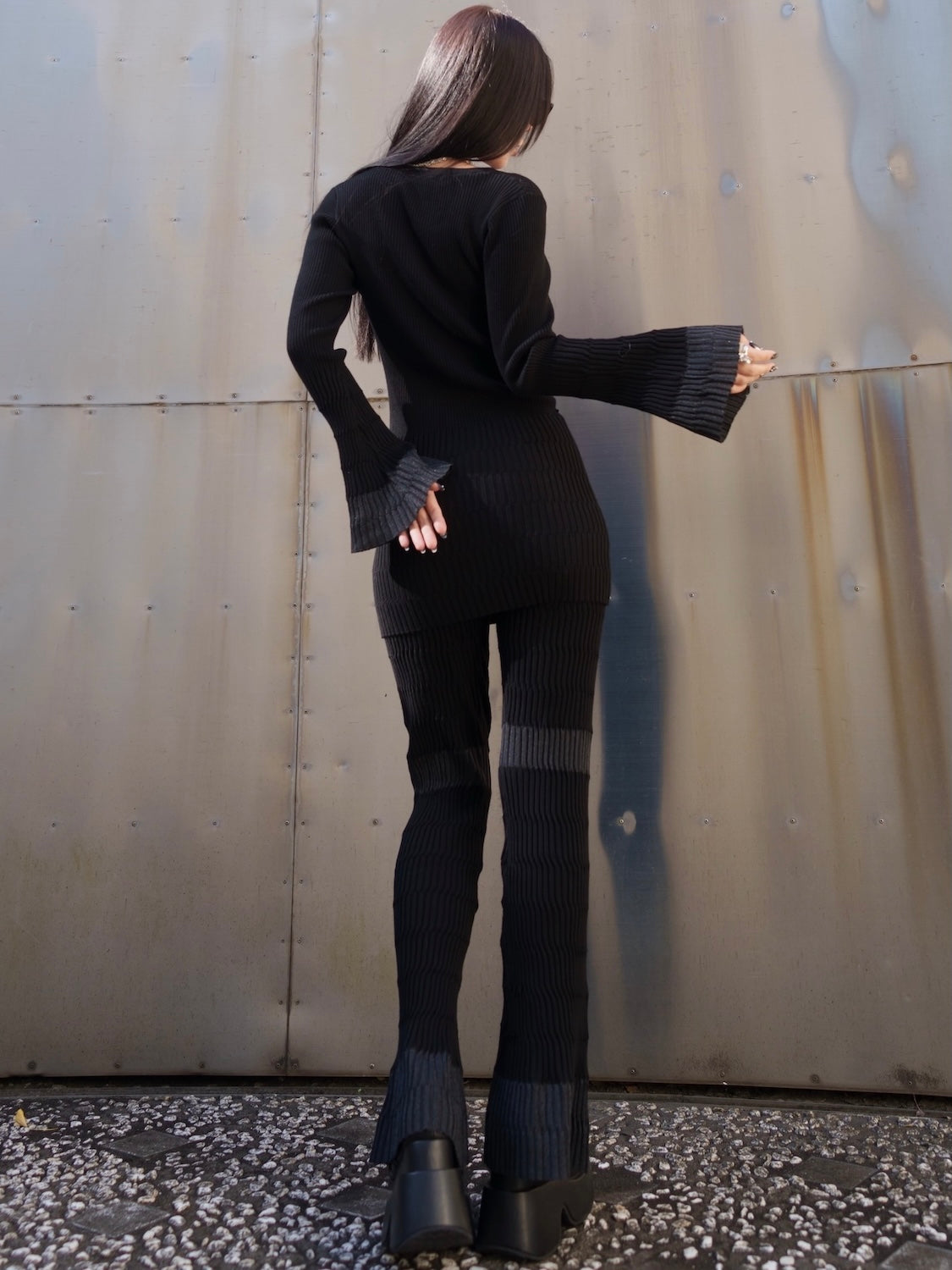 Multi シアー Ribニット セットアップ