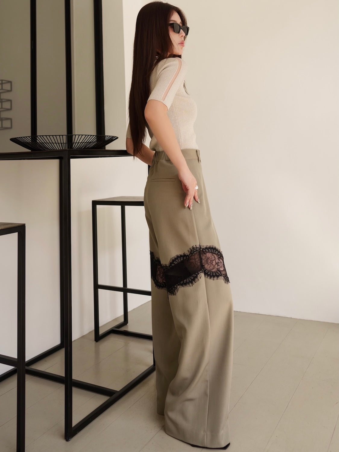 Lace Switch Wide Slacks