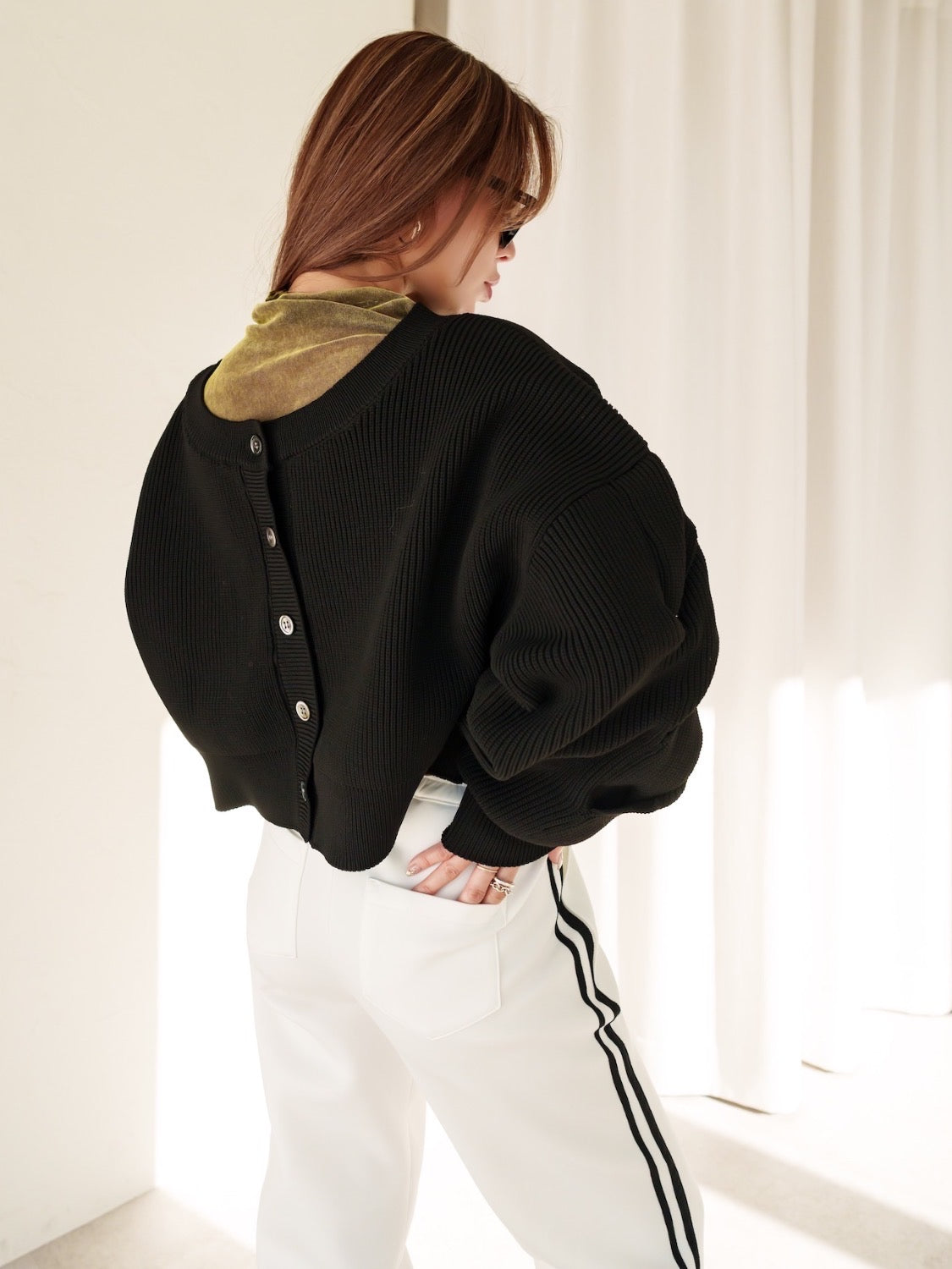 2way sleeve design cardigan