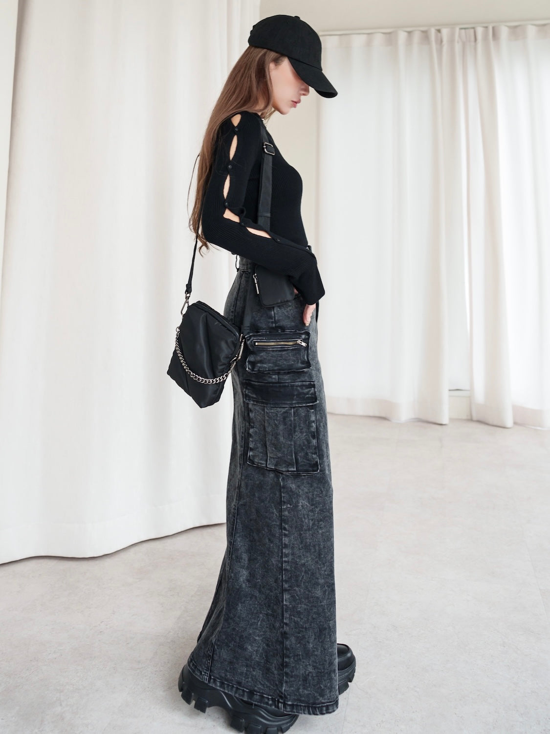 BUTTON-SLEEVE ニット トップス
