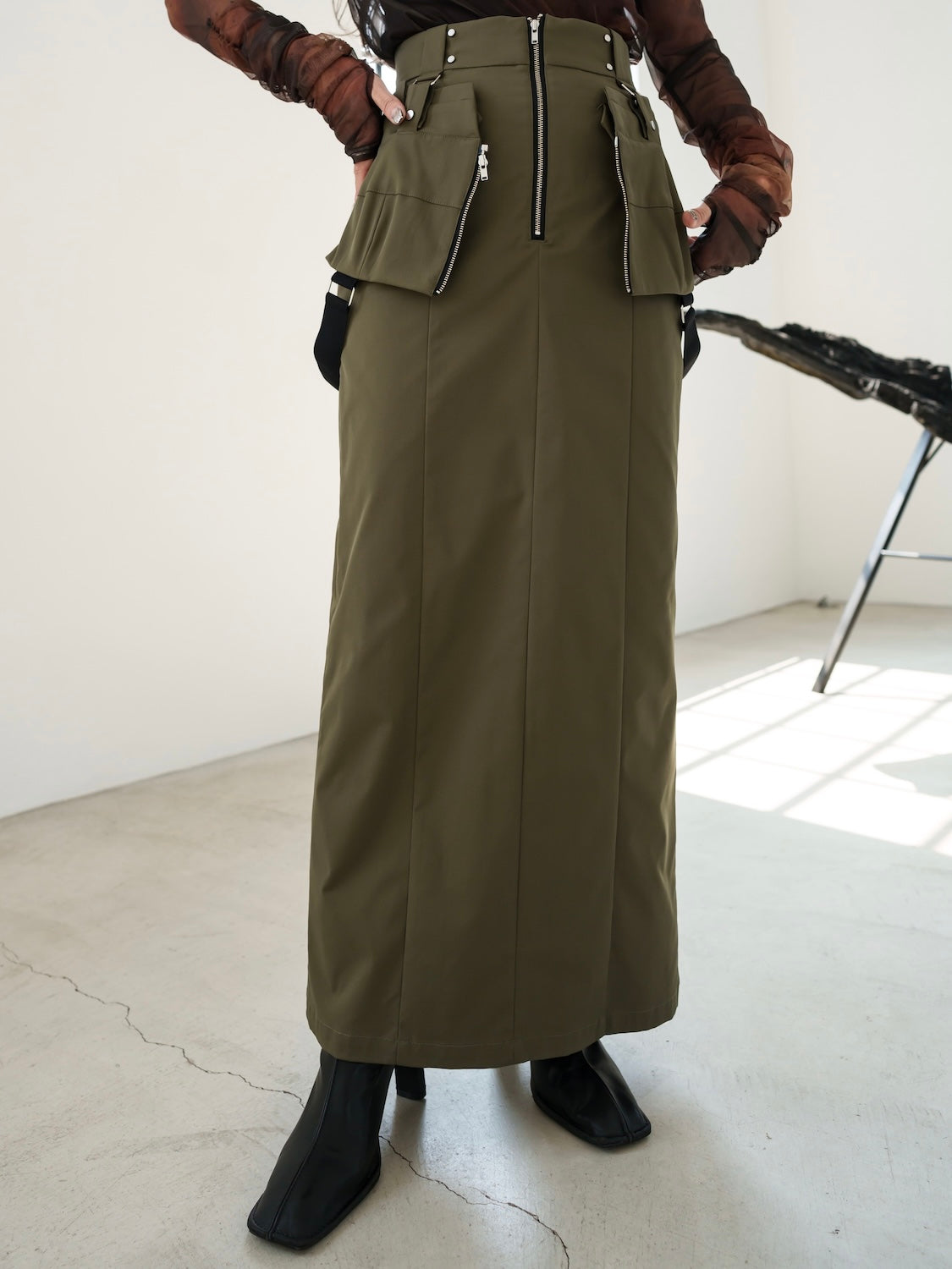 Eco-leather スクエア ショートブーツ