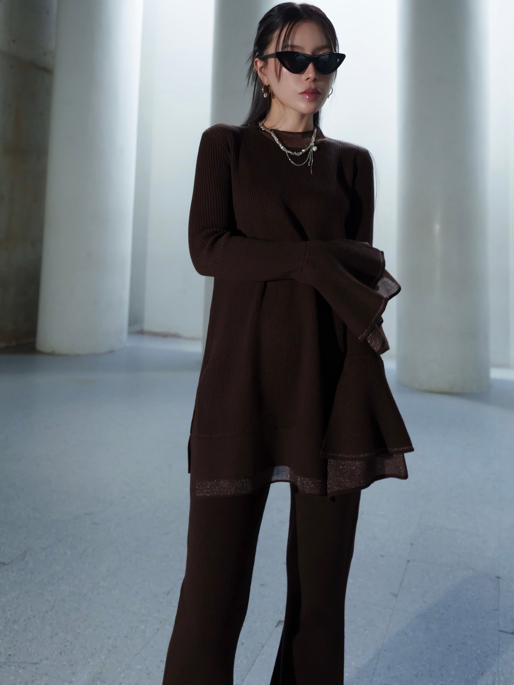 Sheer レイヤーカフス KNIT セットアップ