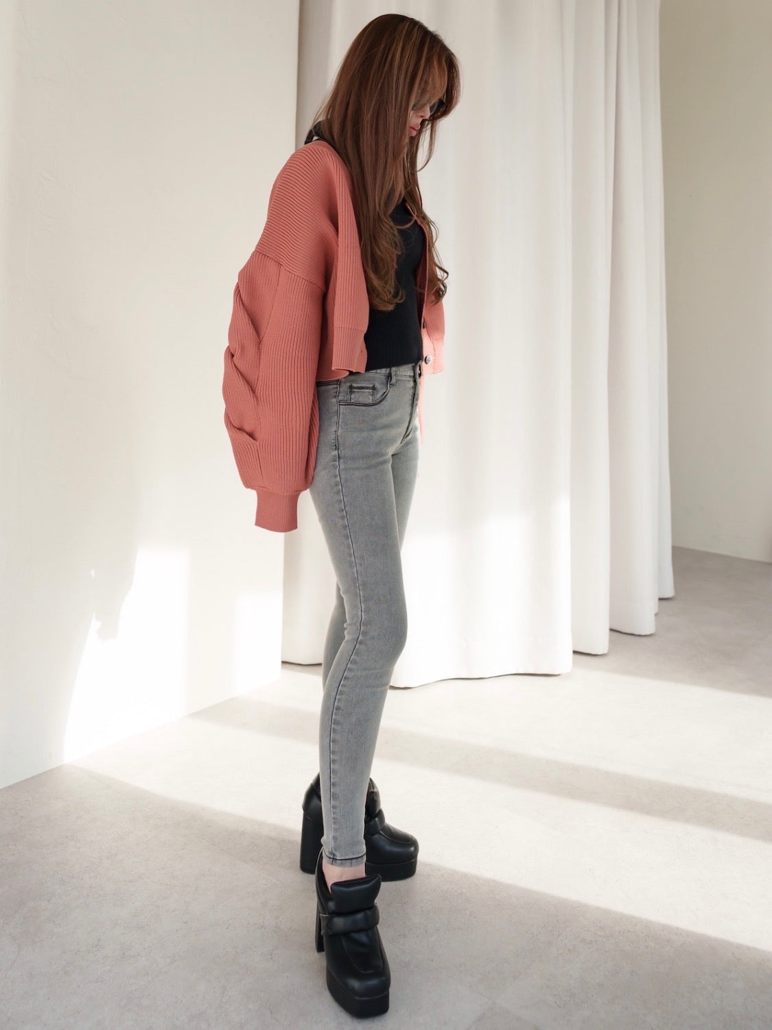 2way sleeve design cardigan