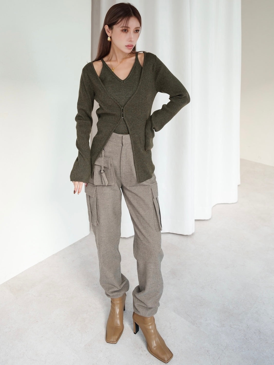 MODEL:159cm<br>着用サイズ23.5cm<br>COLOR:ライトブラウン