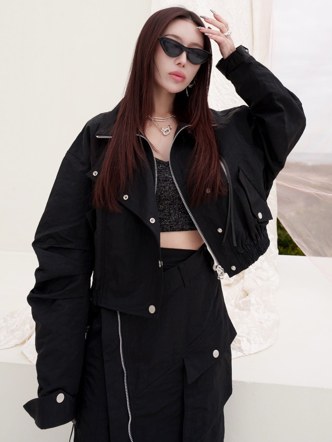 ミリタリー ライダースルック ブルゾン