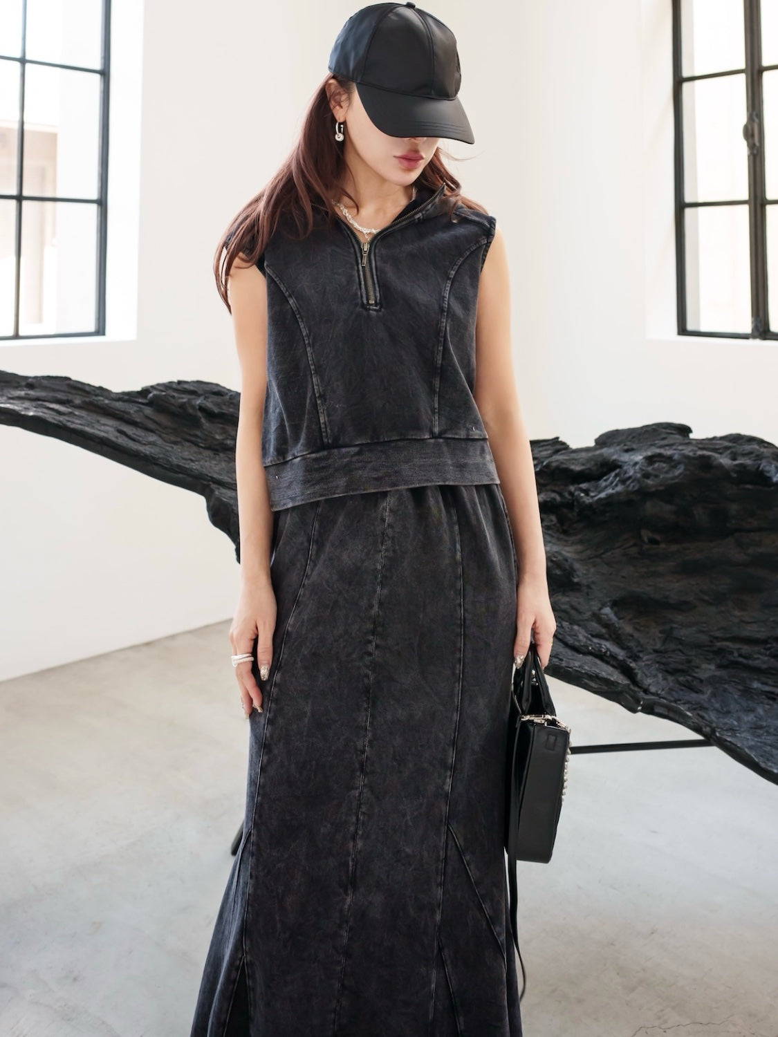 Crinkled leather Chain mini bag