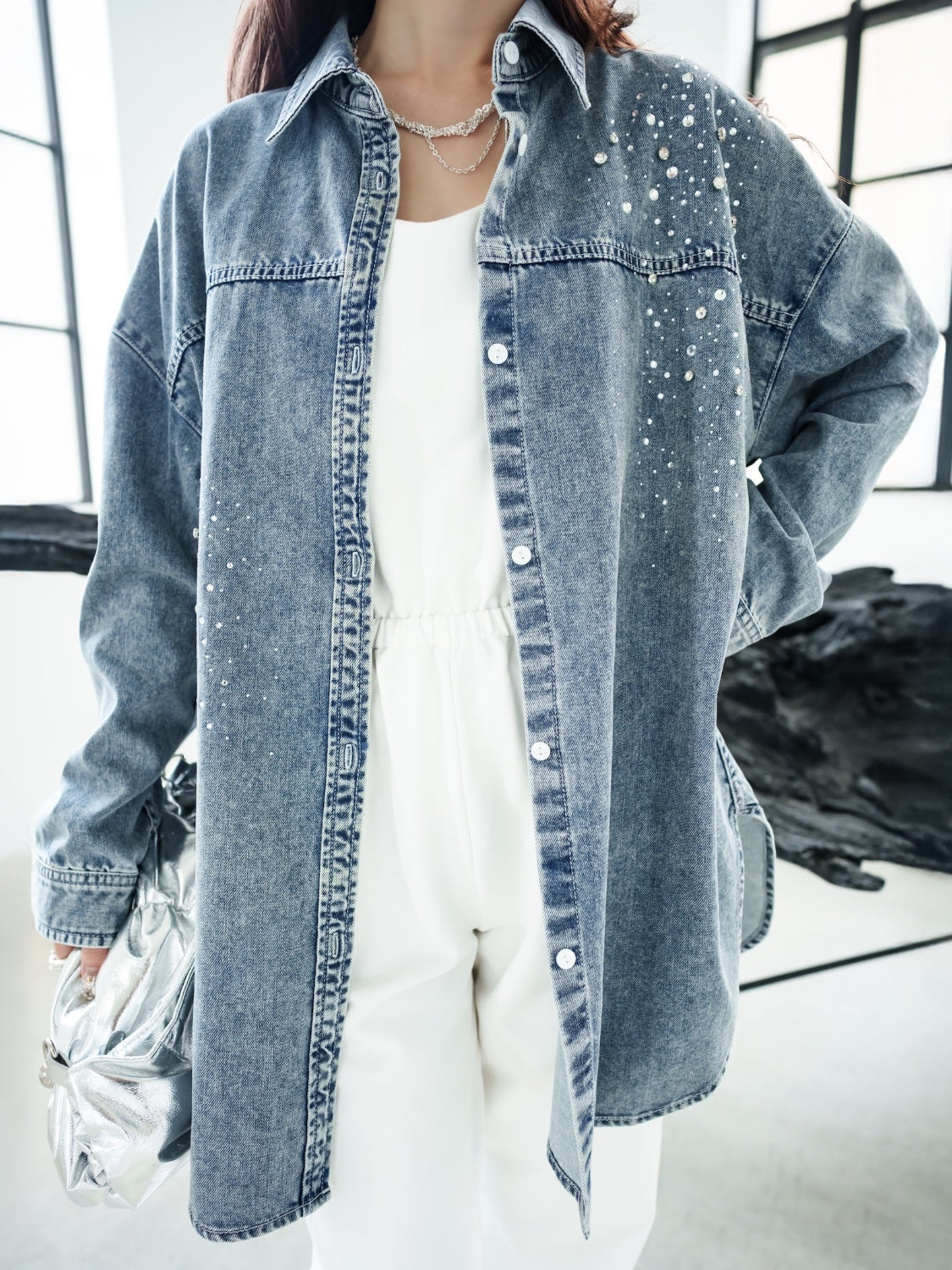 Gradient tone DENIM shirt