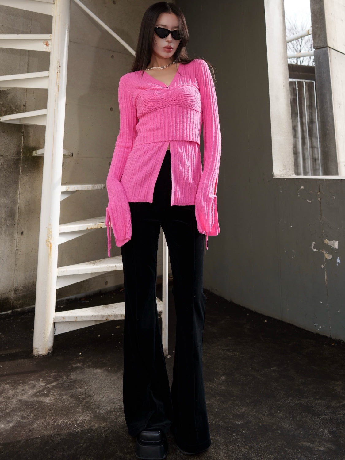 KNIT ビスチェ&カーデ Set Tops