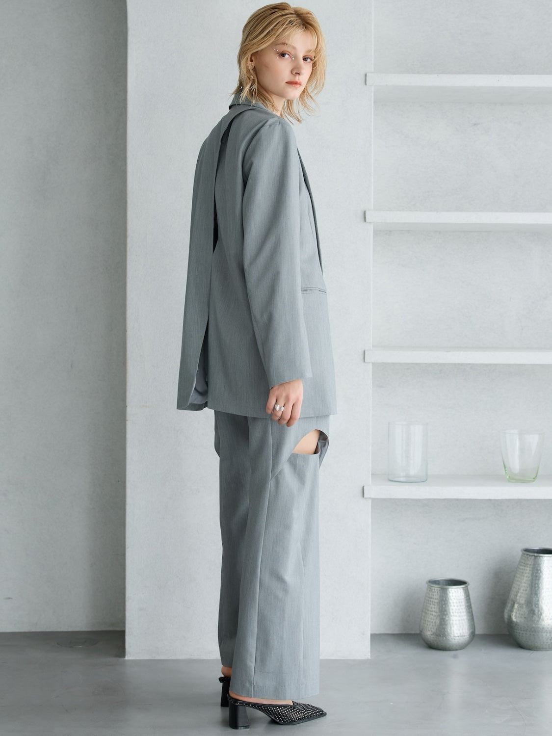 Side Hole Straight Slacks