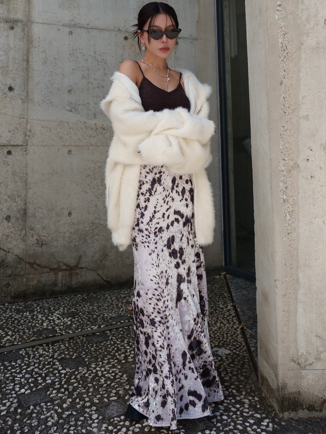 レオパード CRASH VELOUR マーメイドスカート