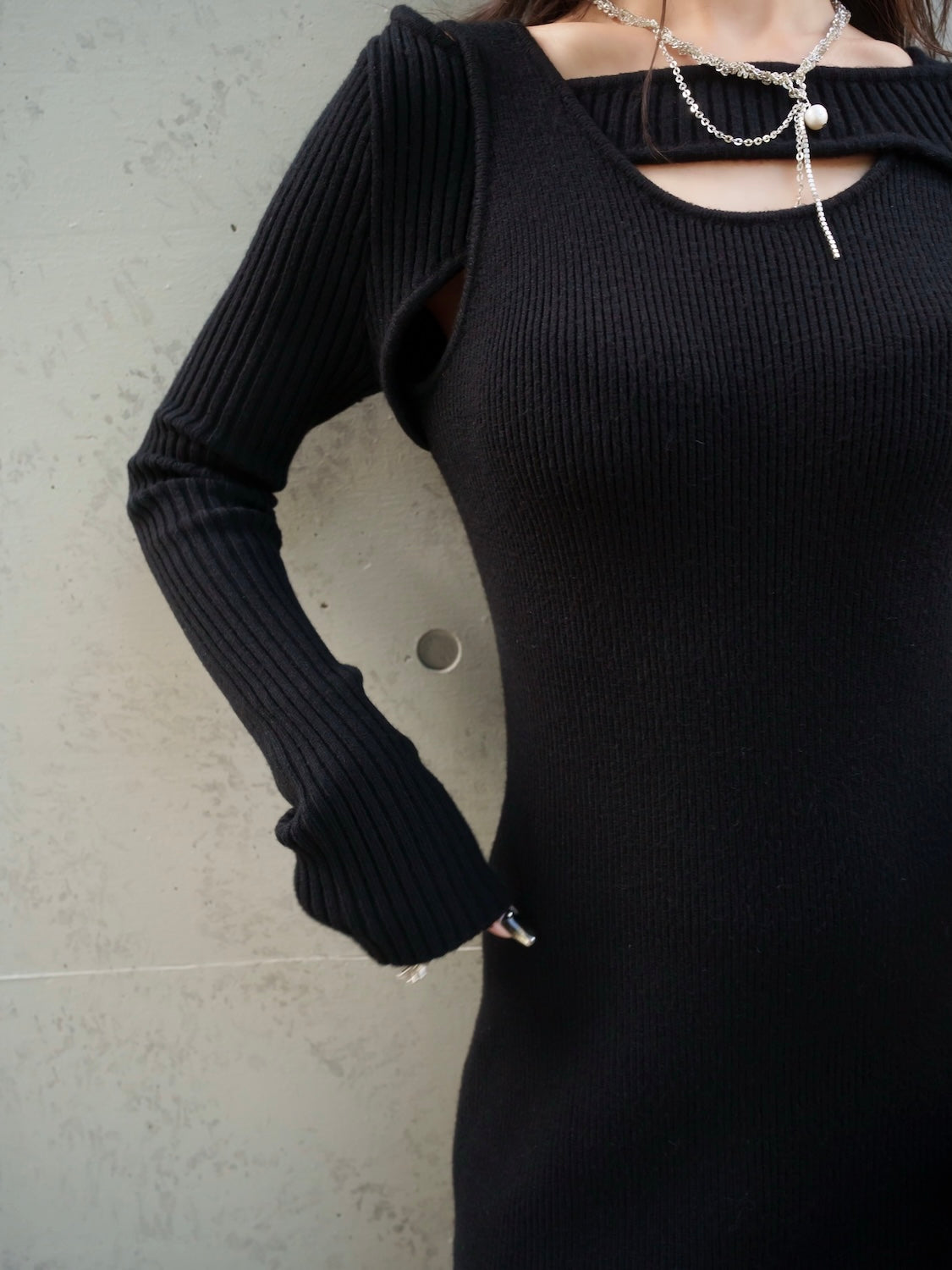 レイヤーライク Rib KNIT ワンピース