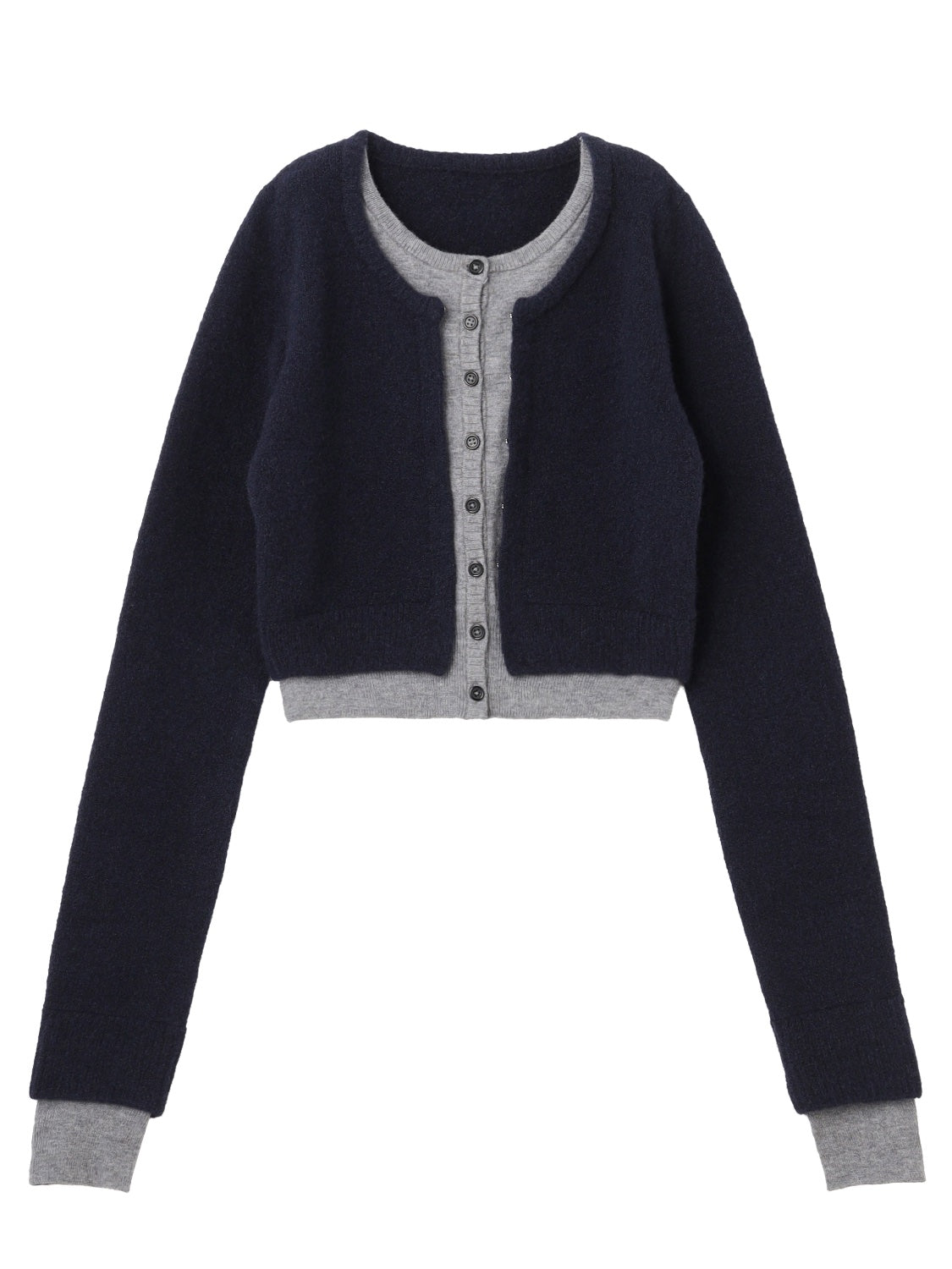 レイヤーライク Crew Neck KNIT カーディガン
