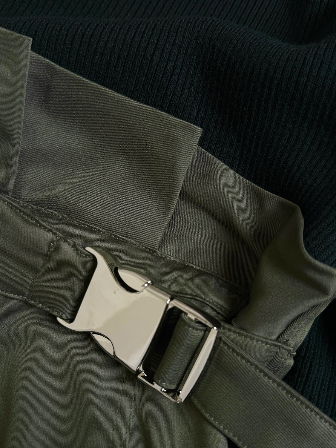 KNIT ドッキング ツイル Dress