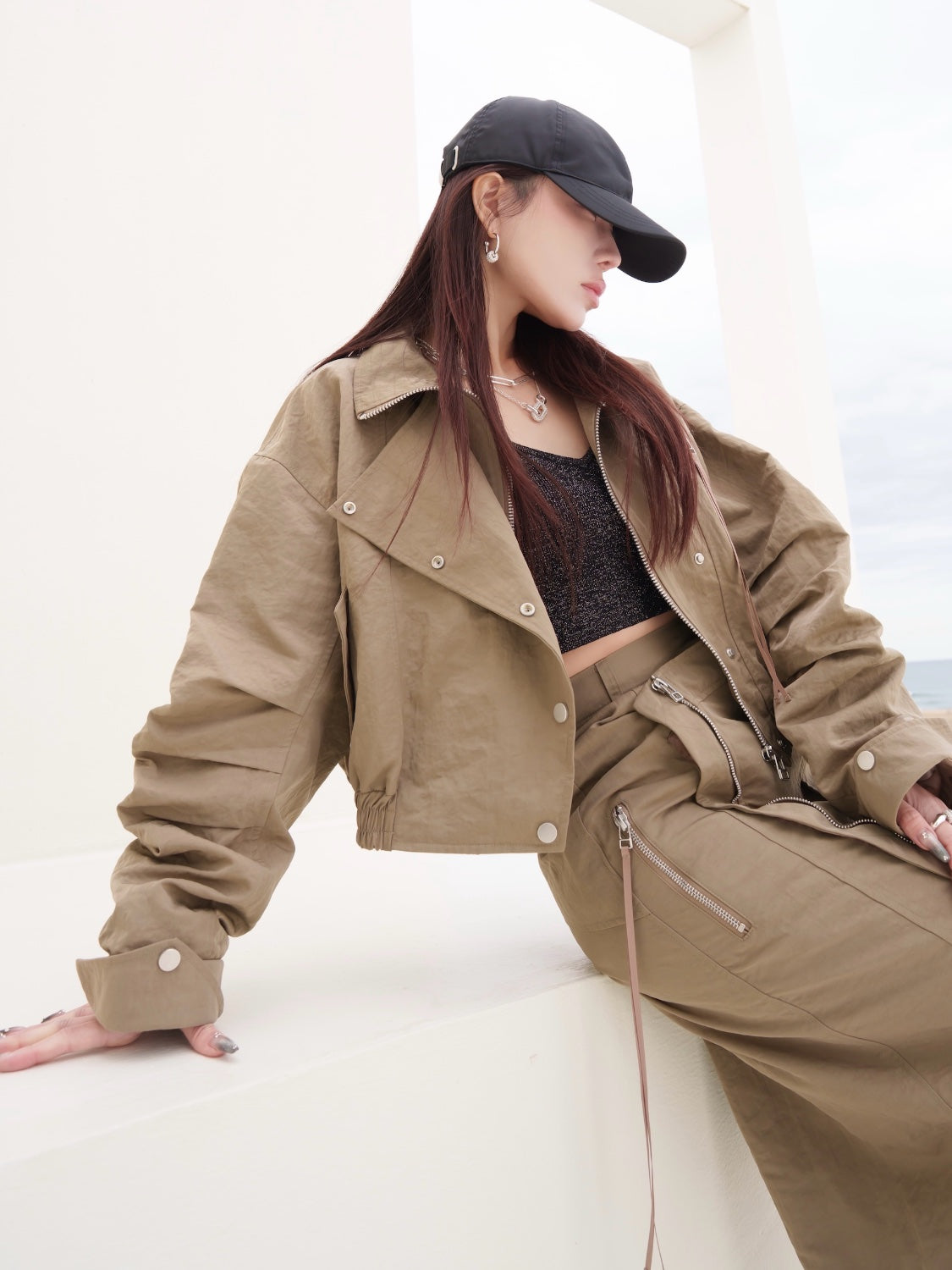 ミリタリー ライダースルック ブルゾン