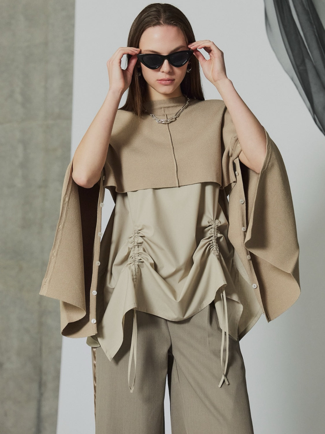 レイヤード KNIT & ブラウス セット