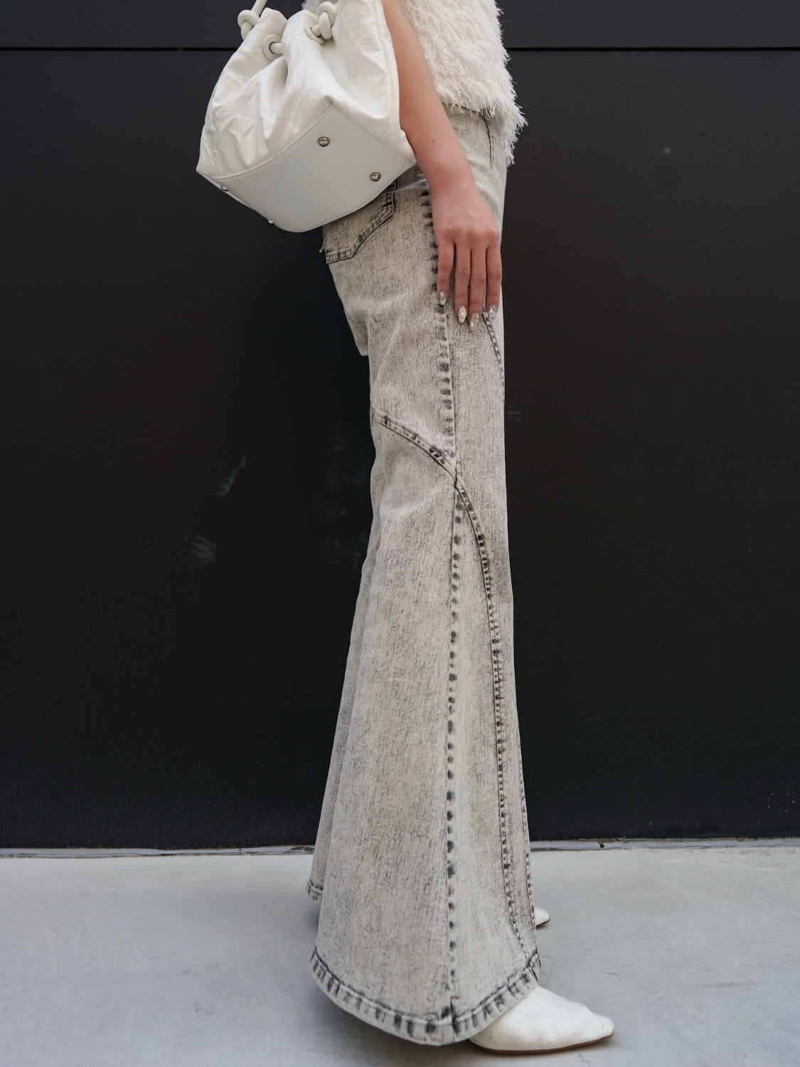 Multi-seam Stretch Flared Denim