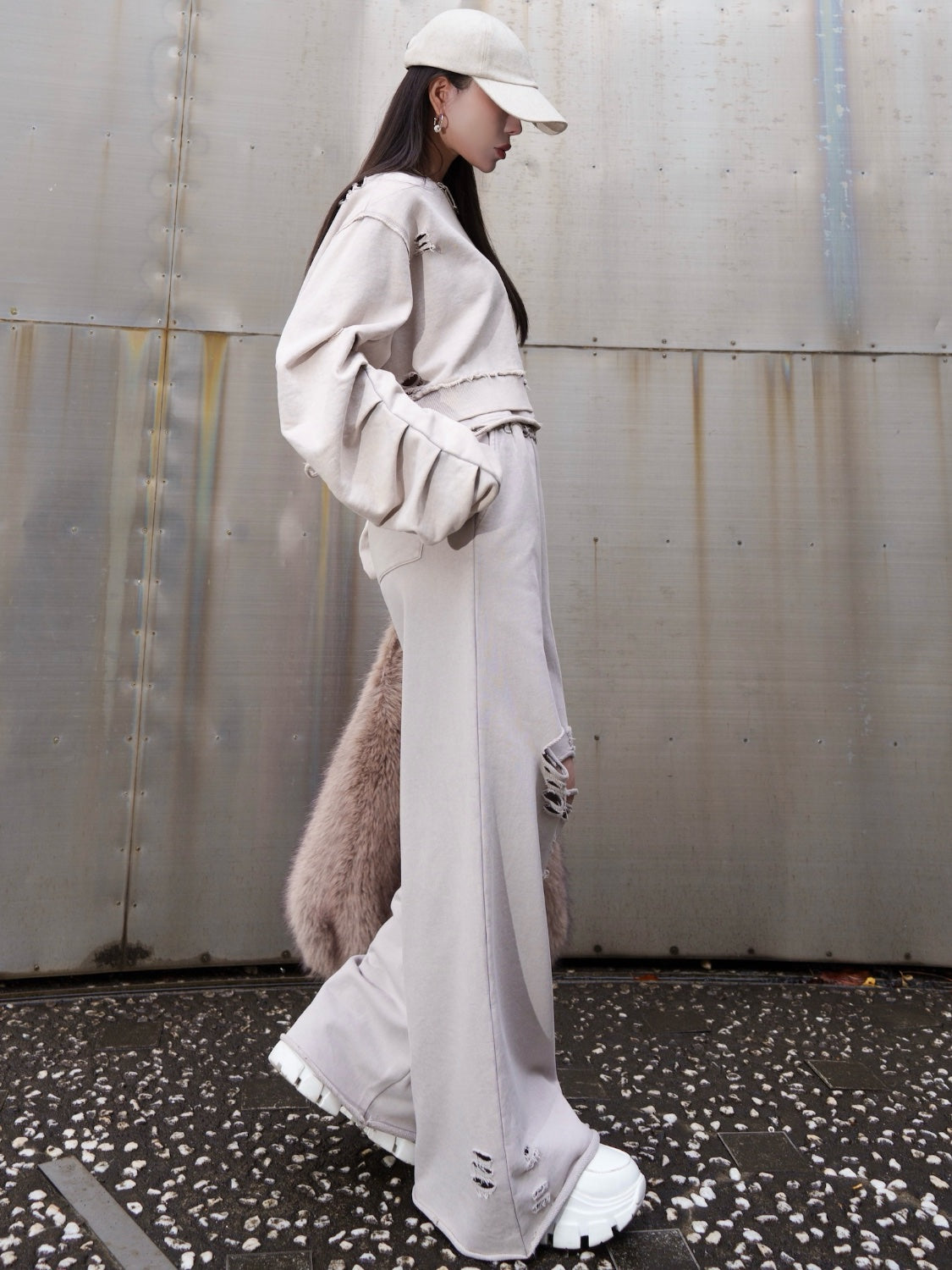 ピグメント Short ダメージ プルオーバー