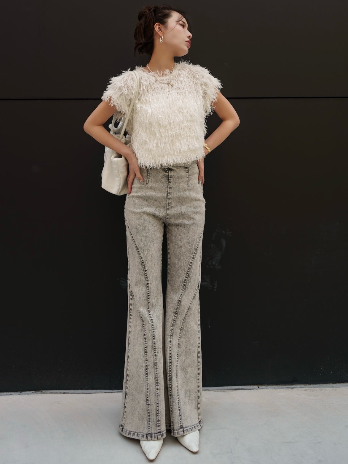 マルチシーム Stretch フレアデニム