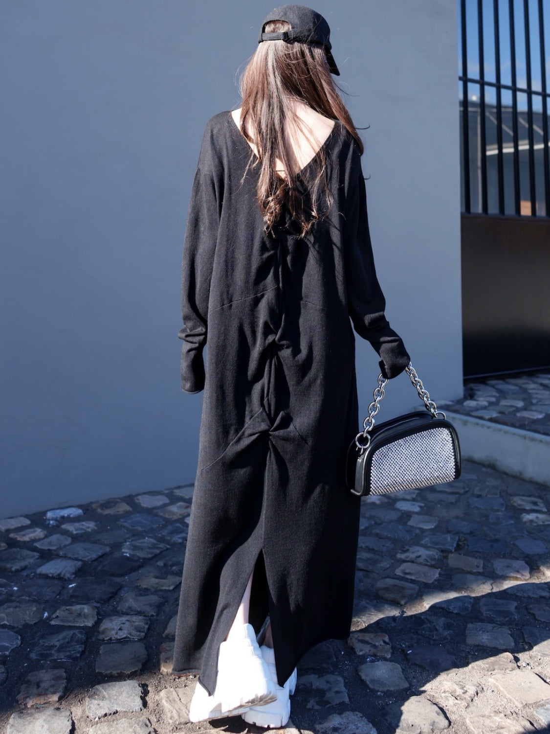 Stone Chain Asymmetric Bag