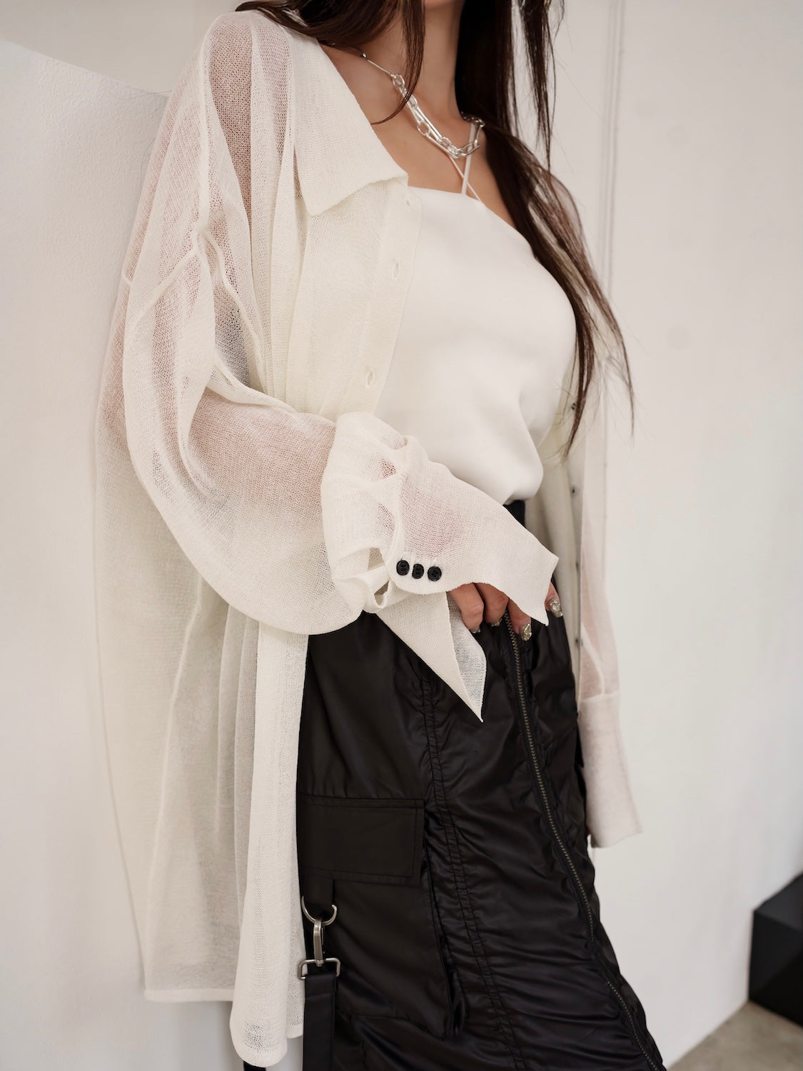 Summer KNIT sheer blouse