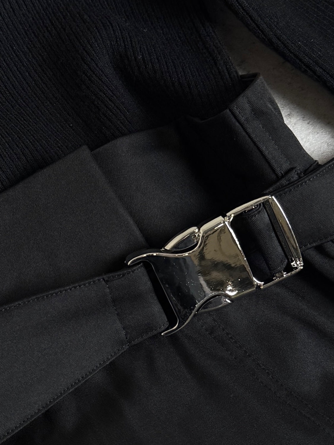 KNIT ドッキング ツイル Dress