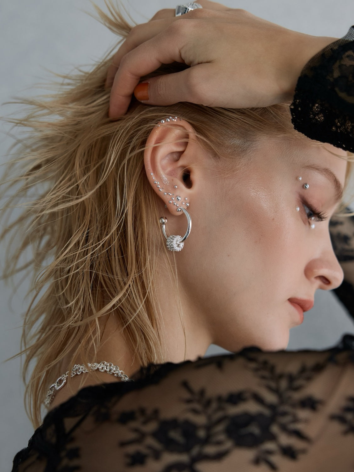 Twin Pavé Stone Ring and Earrings