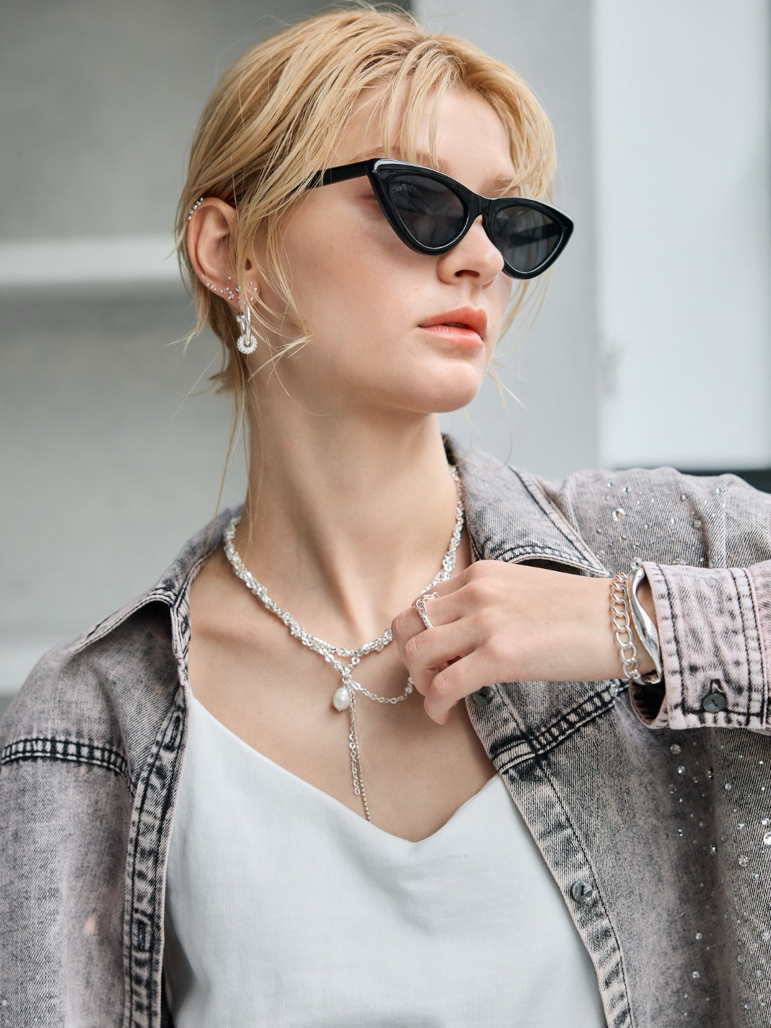 Twin Pavé Stone Ring and Earrings