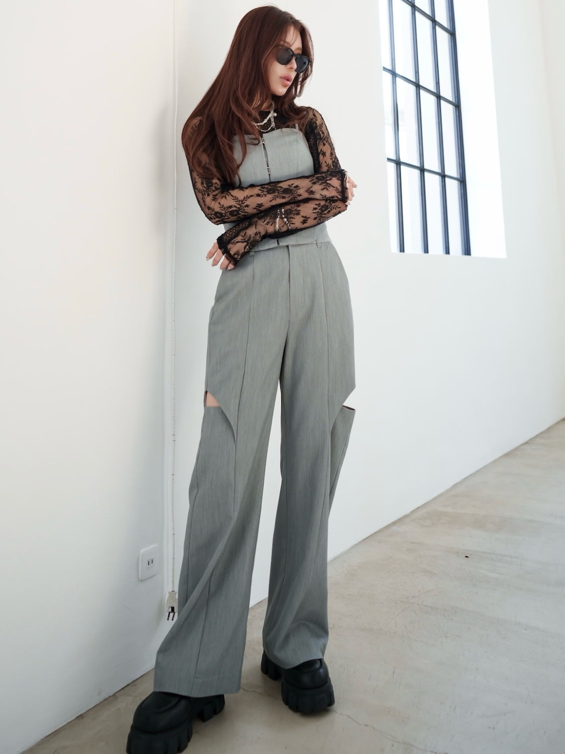 MODEL:159cm<br>COLOR:グレー