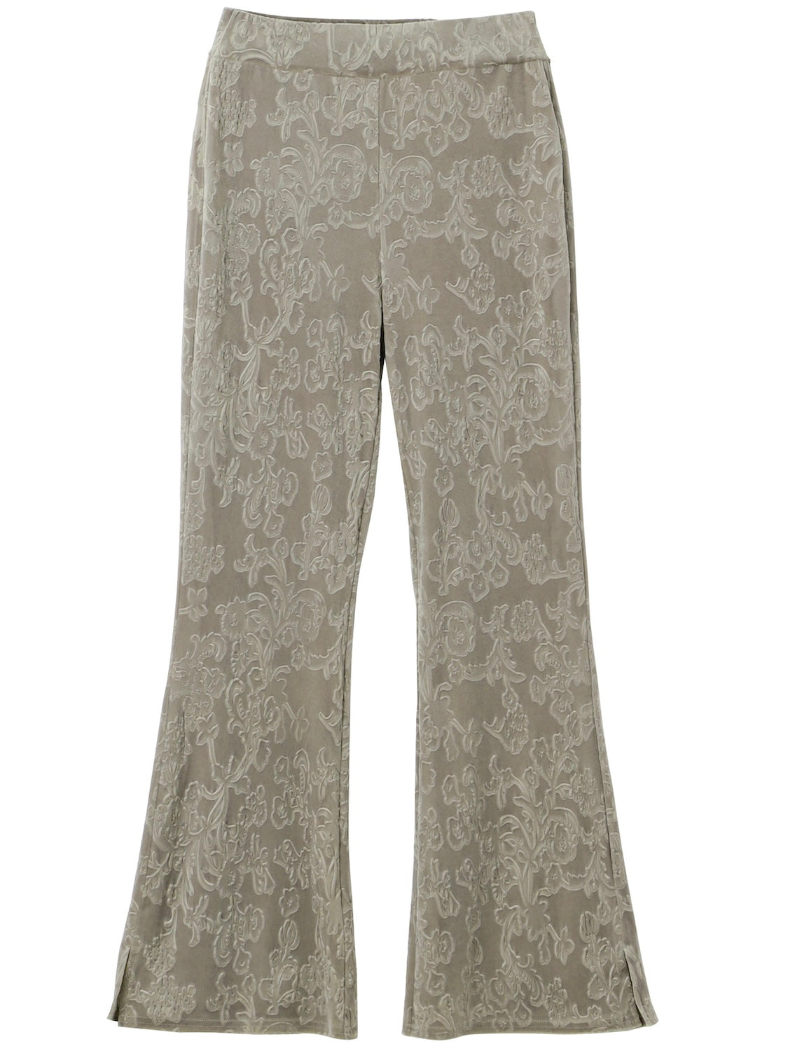 Botanical velour flare pants