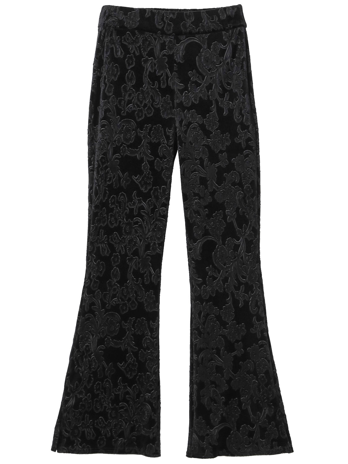 Botanical velour flare pants