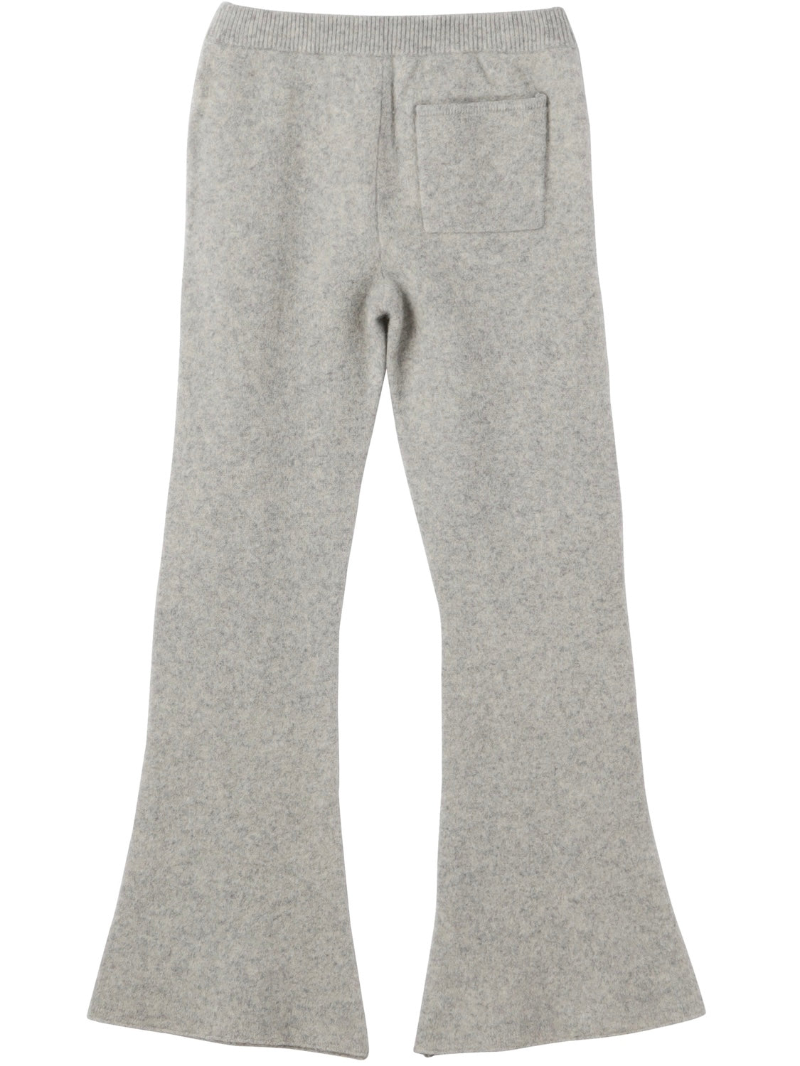 Wool knit semi-flared pants