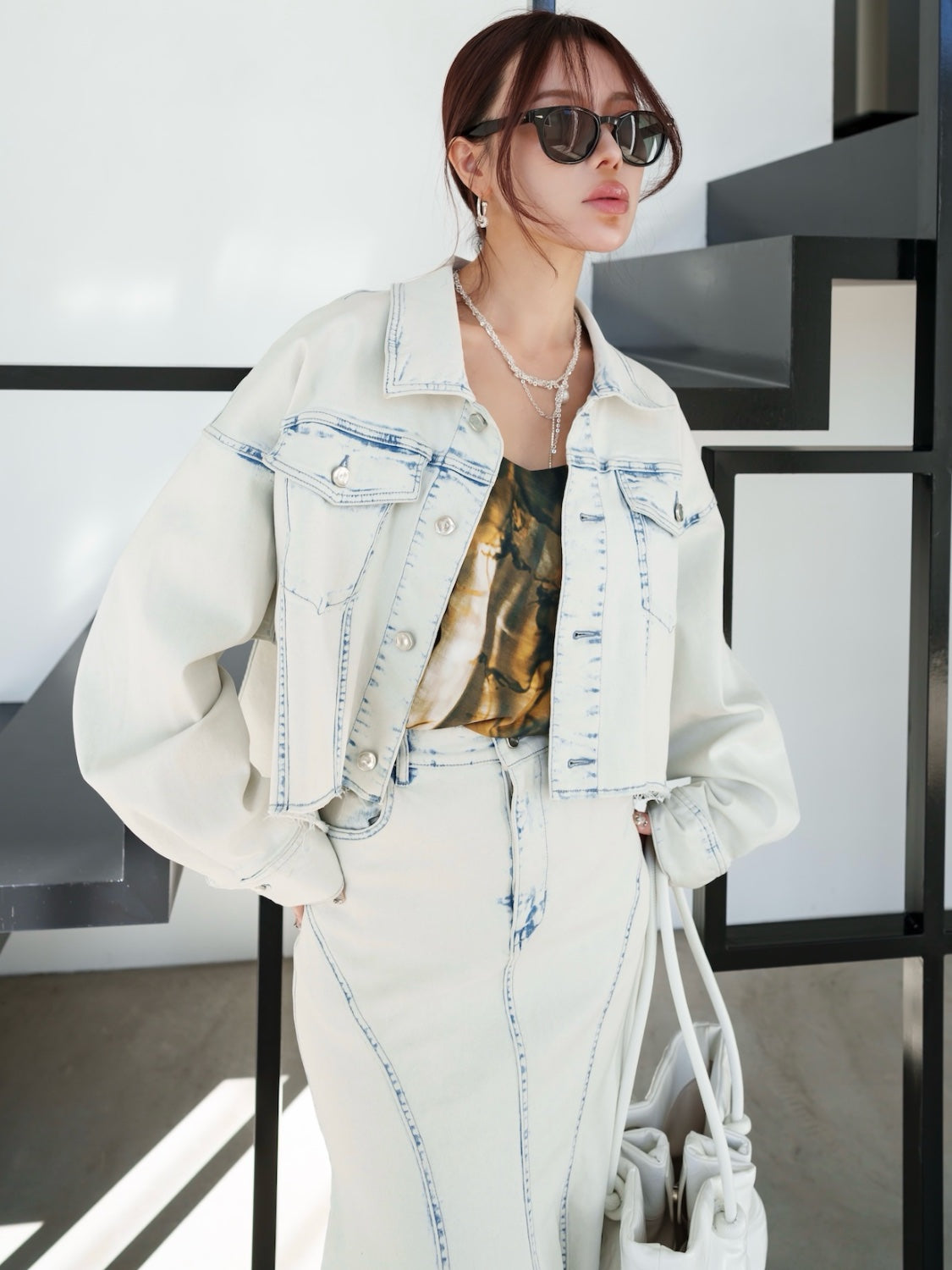 Twin Pavé Stone Ring and Earrings