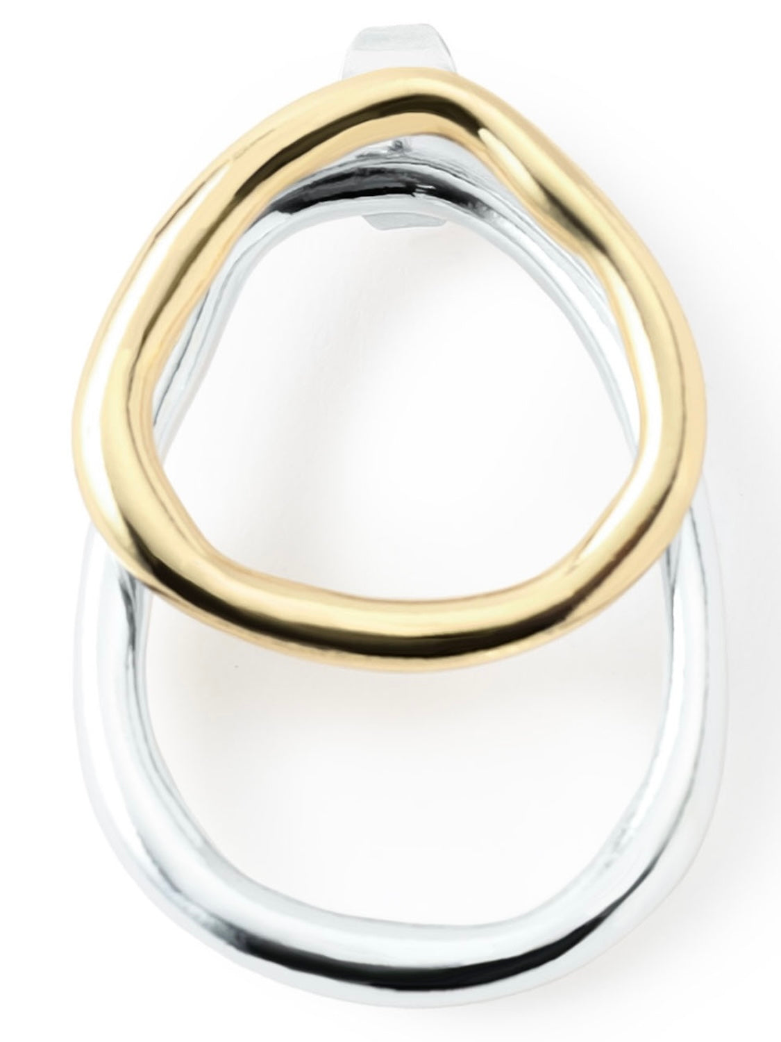 Combination color Double-hoop earrings