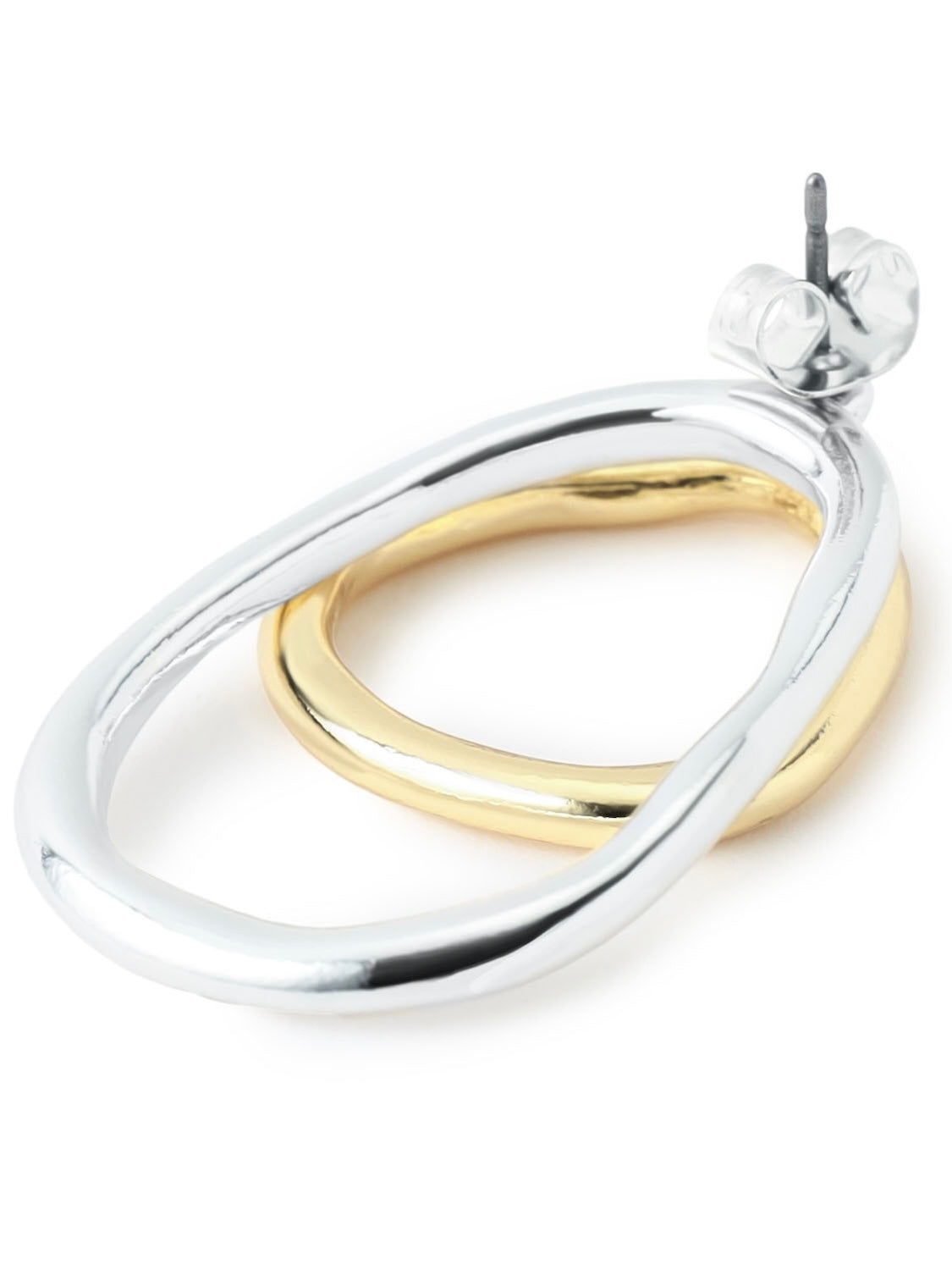 Combination color Double-hoop earrings