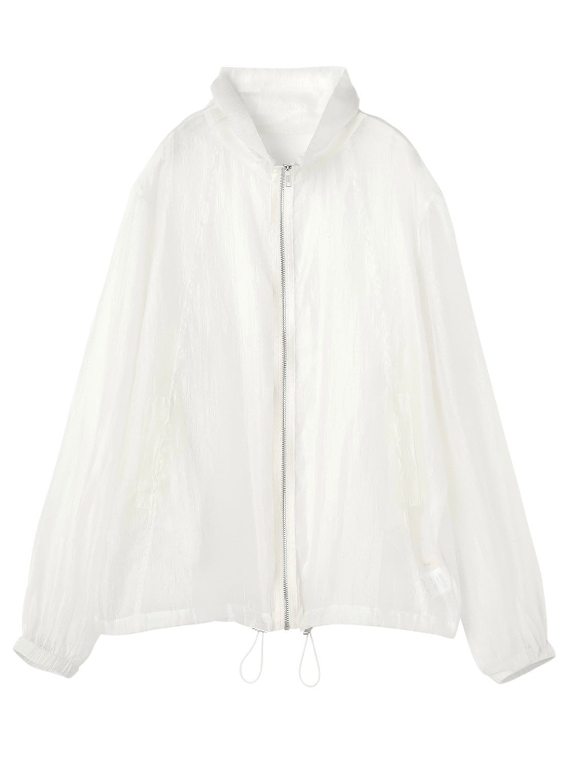 Drawstring & Zip Sheer Blouson